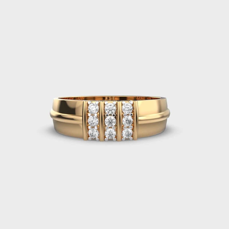 Round Diamond Cluster Diamond Men's Wedding Ring