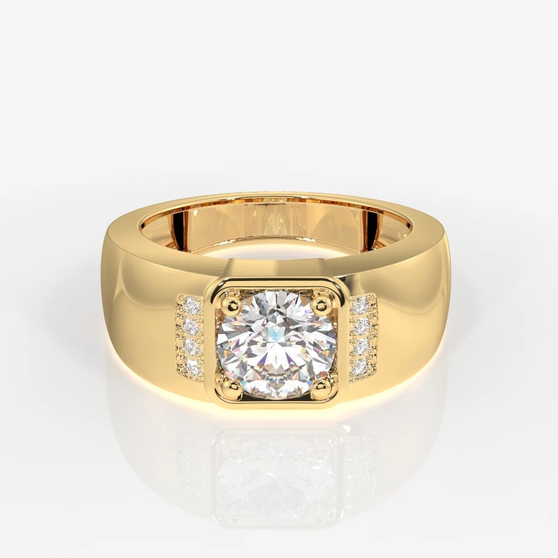 1.0CT Round Brilliant Cluster Unique Men's Engagement Ring