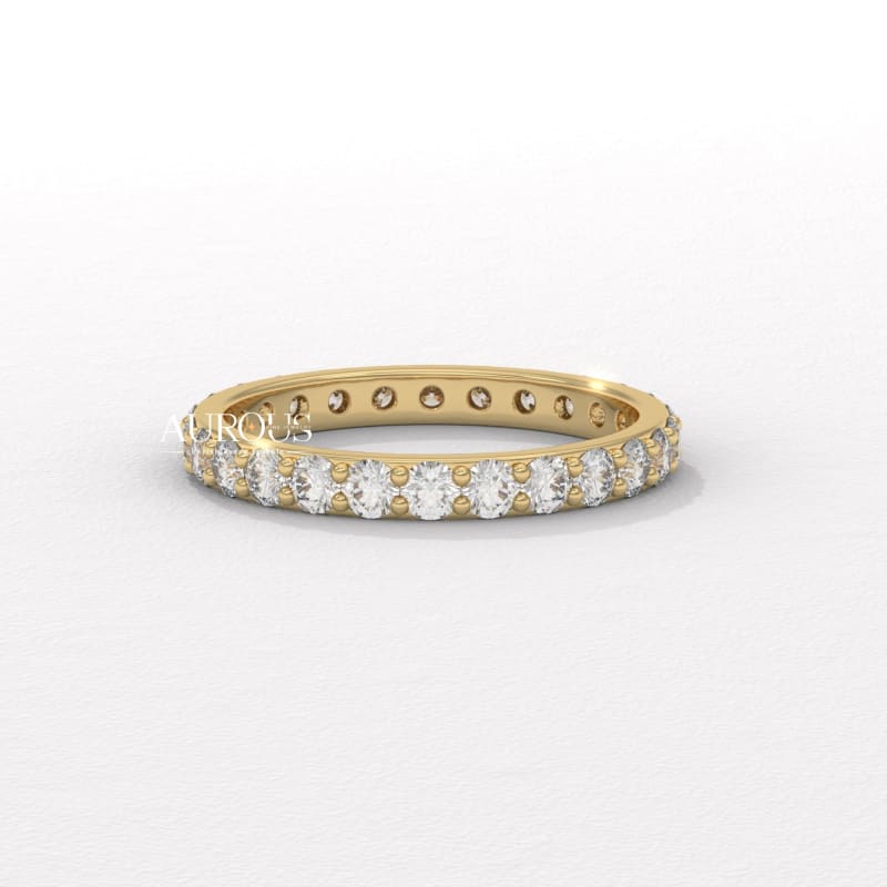 Round Diamond Pave Setting Eternity Wedding Band