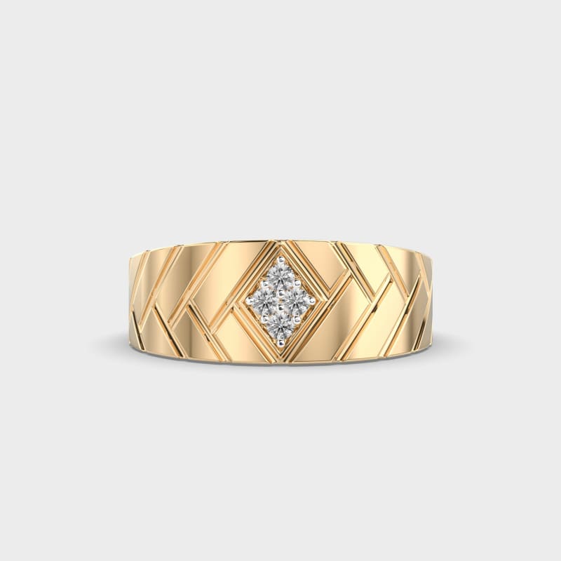 0.10TCW Round Cut Wedding Ring For Him Gold