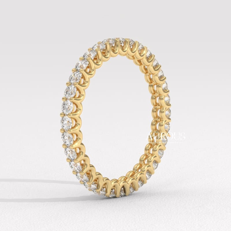 Round Diamond Full Eternity Pave Setting Wedding Band