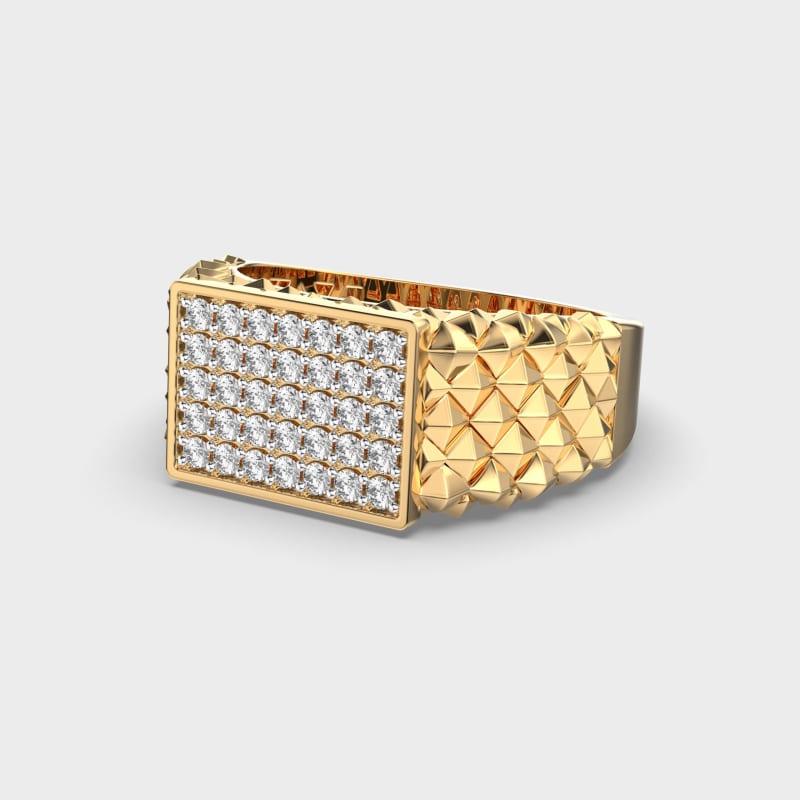 0.52TCW Round Cut Cluster Men's Ring For Him