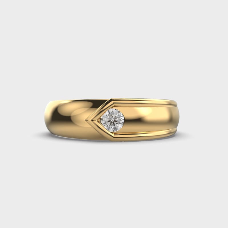 Round Diamond Modern Engagement Ring For Groom