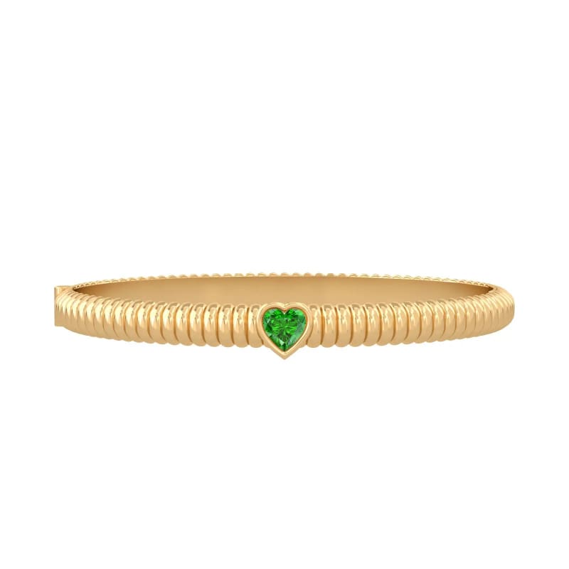 0.50CT Heart Cut Color Diamond Statement Bangle Bracelet