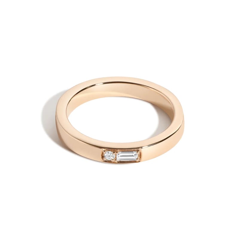0.20TCW Round & Baguette Cut Diamond Wedding Band