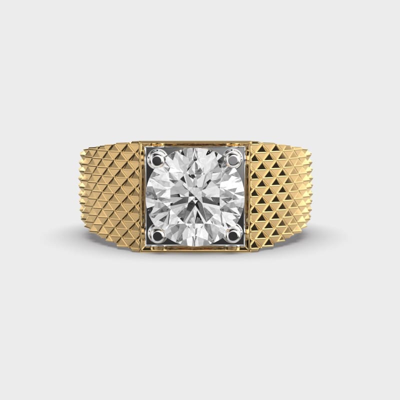0.50CT Round Cut Solitaire Men's Engagement Ring In Gold