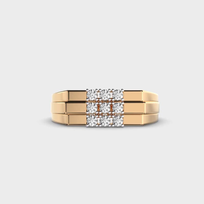 Unique Round Diamond Men's Engagement Ring