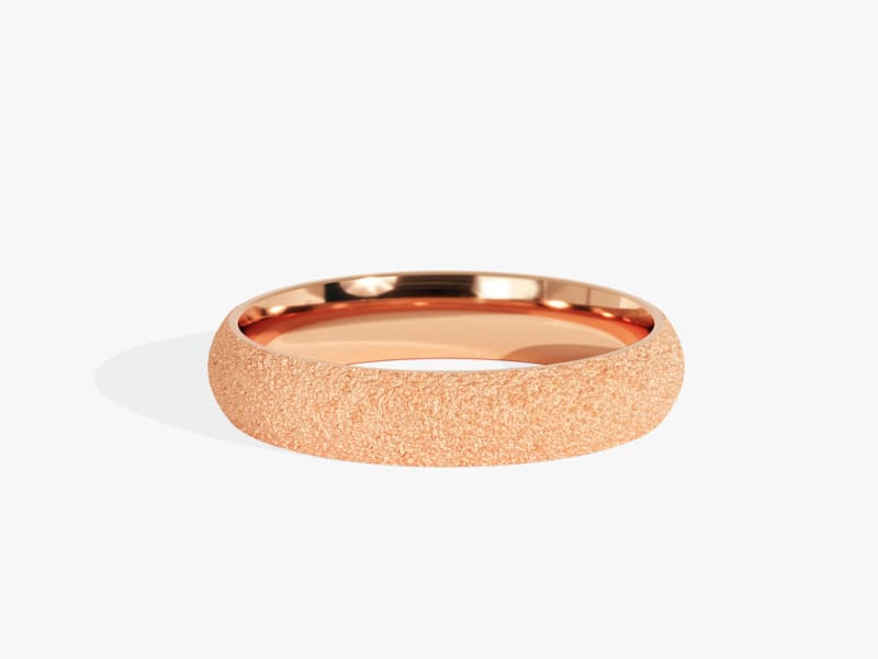 4.0MM Classic Dome Wedding Stardust Band For Women in Solid Gold