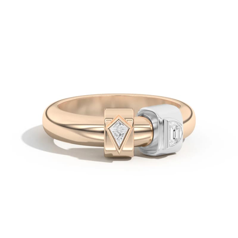 0.20TCW Kite & Half Moon Cut Diamond Unique Wedding Band