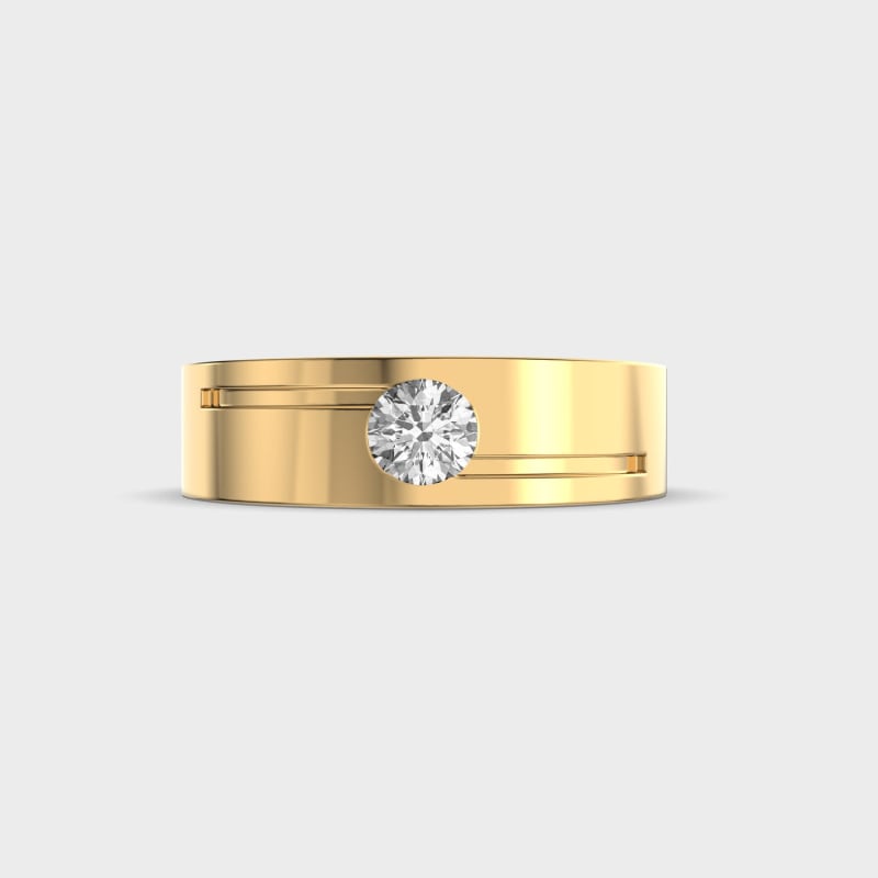 0.36CT Round Diamond Unique Men's Wedding Band In Gold