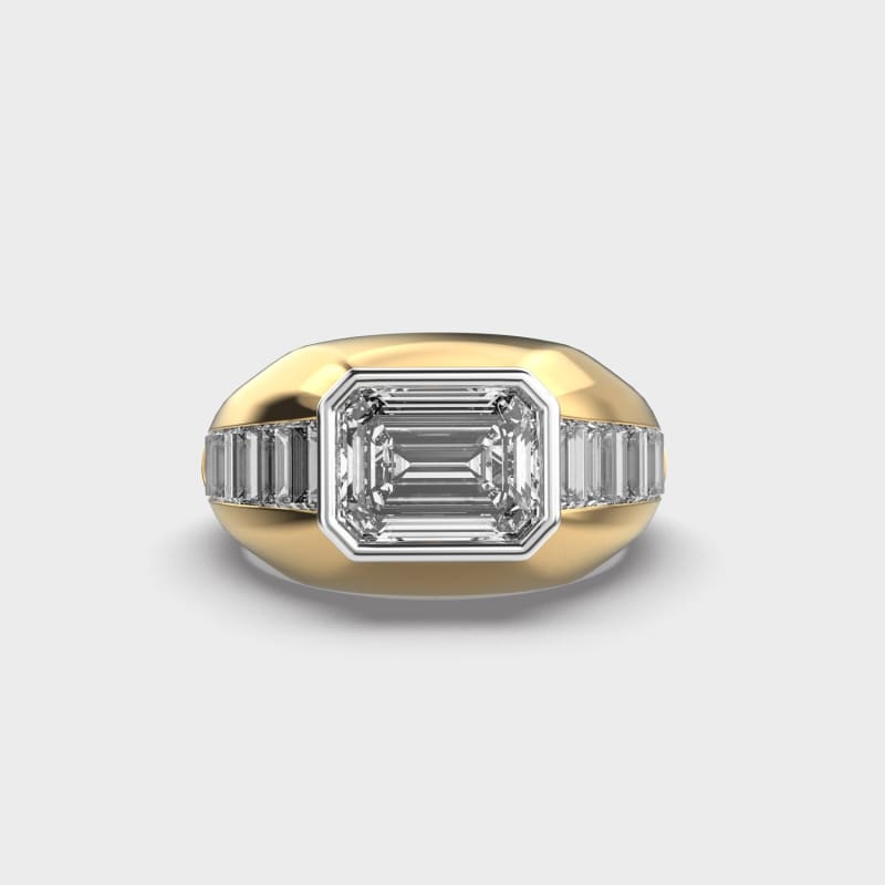 1.75CT Men's Emerald Cut Diamond Ring In Gold