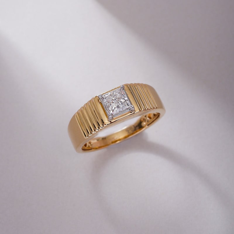 0.75 CT Princess Diamond Men's Wedding Ring For Him