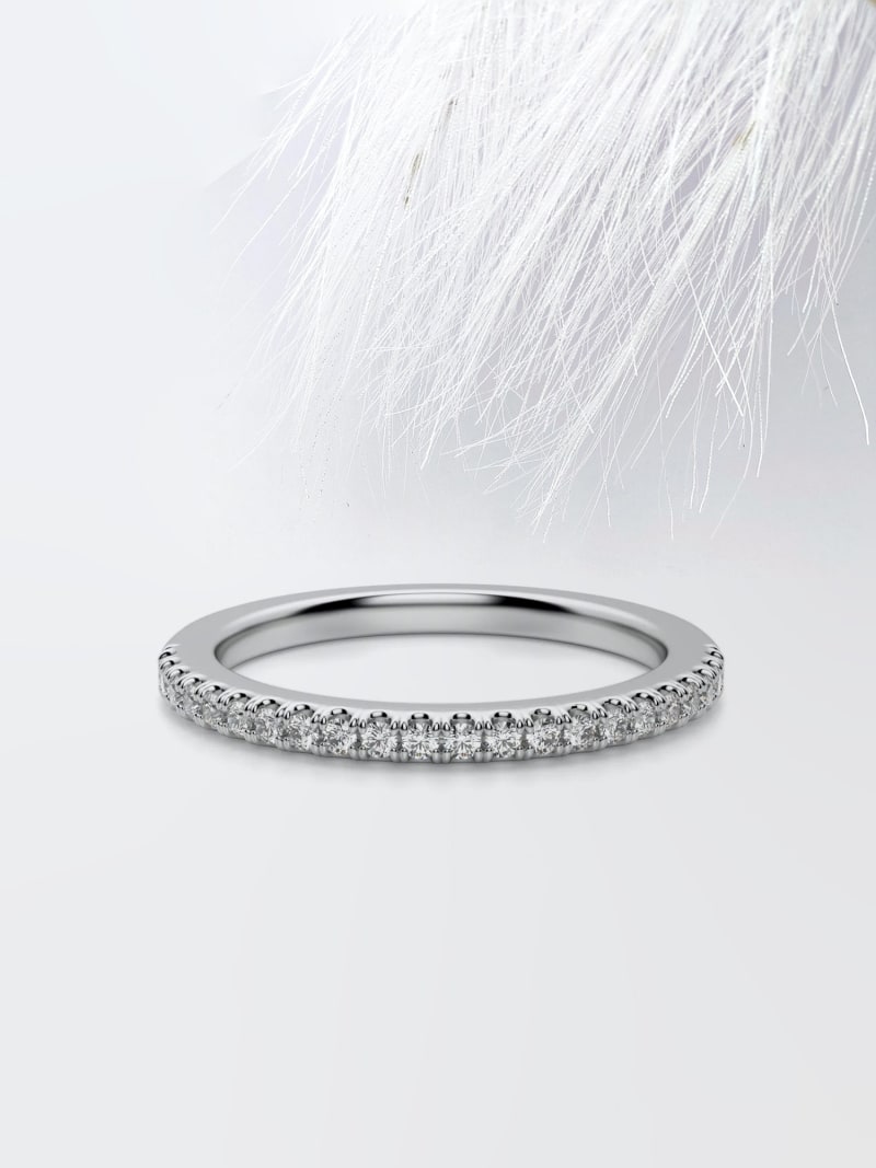 0.18Ct Round Half Eternity Diamond Wedding Band For Women