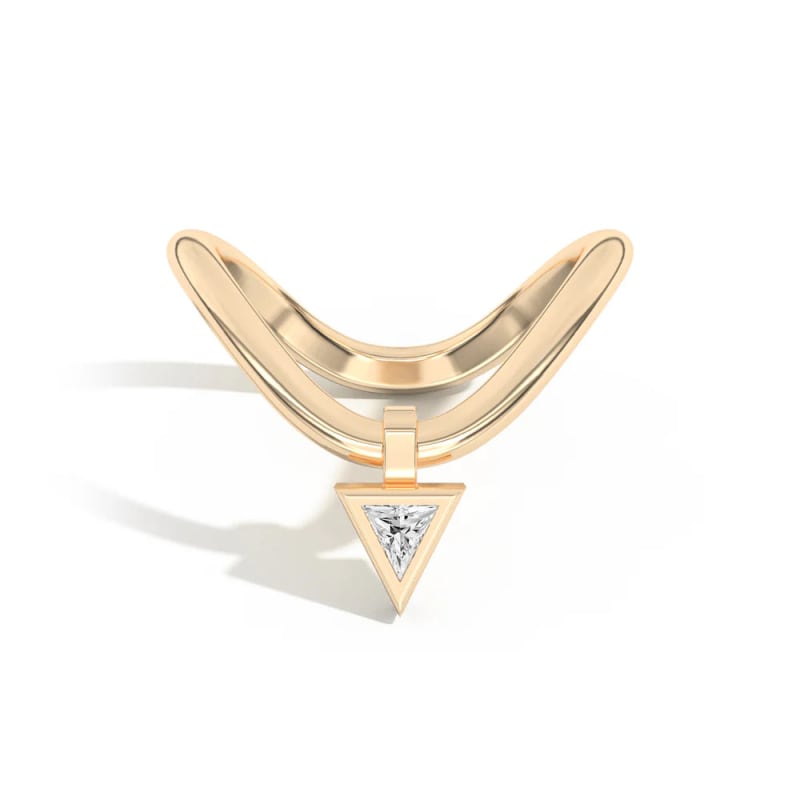 0.19CT Triangle Cut Unique Curved Wedding Band For Her