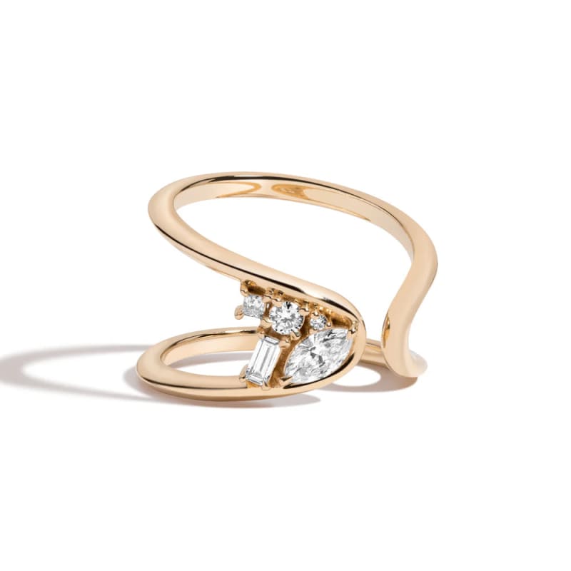 0.33TCW Round & Marquise Cut Unique Wedding Band For Her