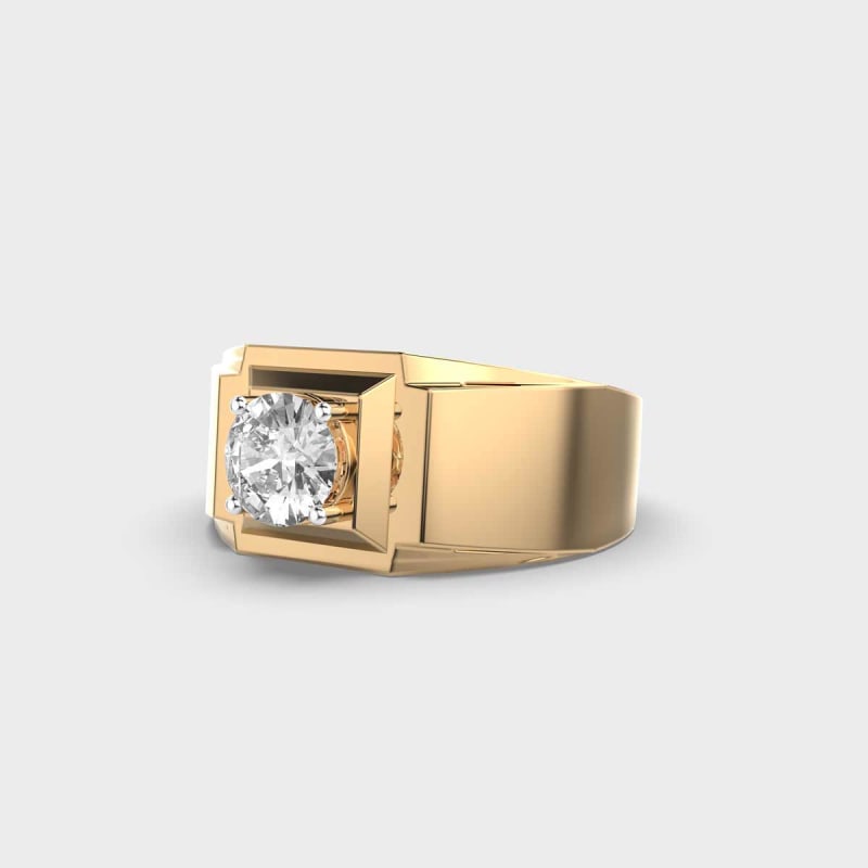 1.0CT Round Diamond Solitaire Men's Engagement Ring