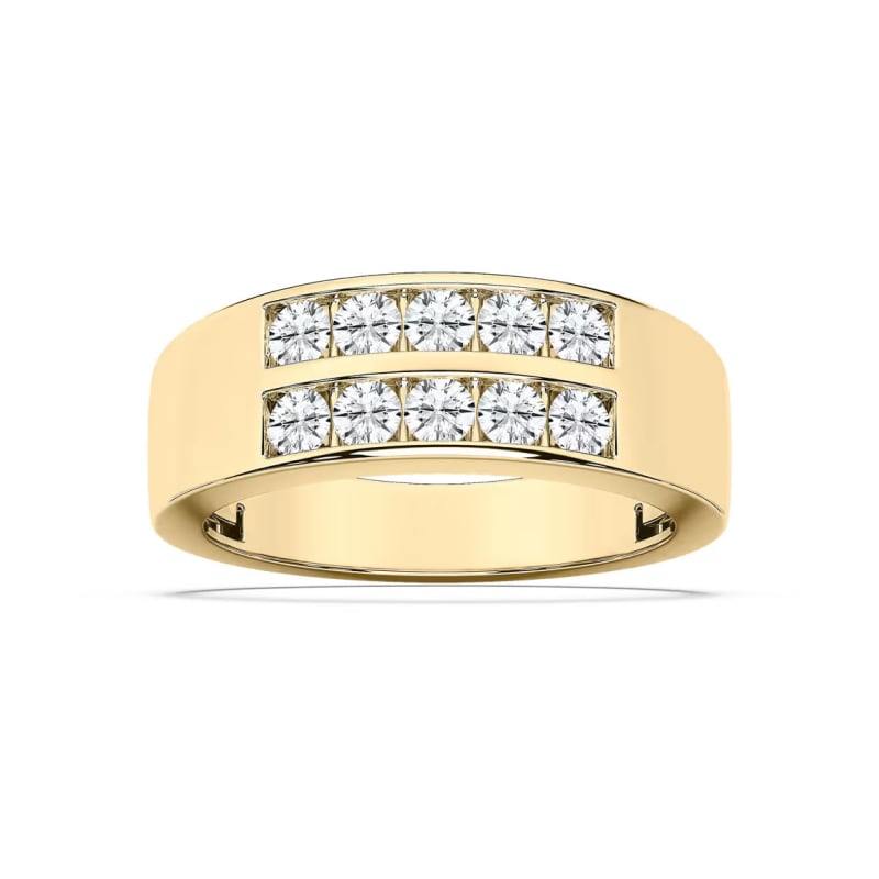 Round Cut Diamond Unique Men's Engagement Ring