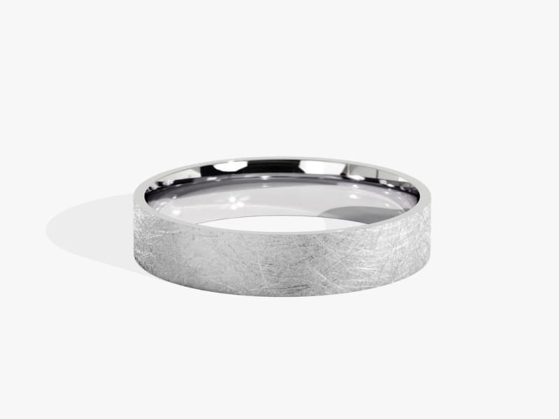 4.0MM Classic Flat Wedding Ice Matte Band For Women in Solid Gold