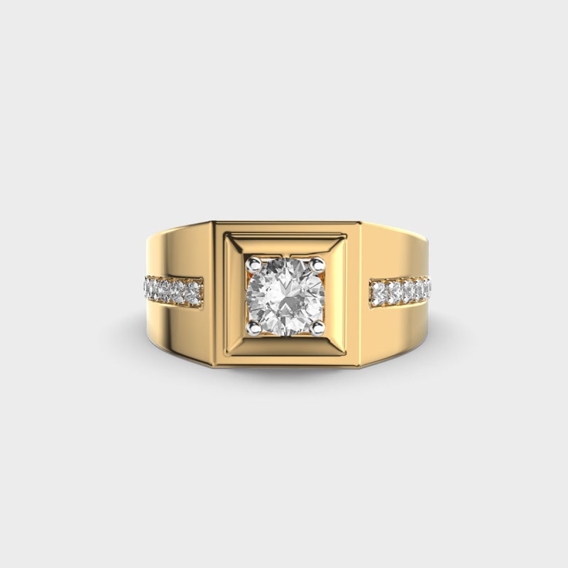 0.50CT Round Cut Cluster Diamond Men's Wedding Ring