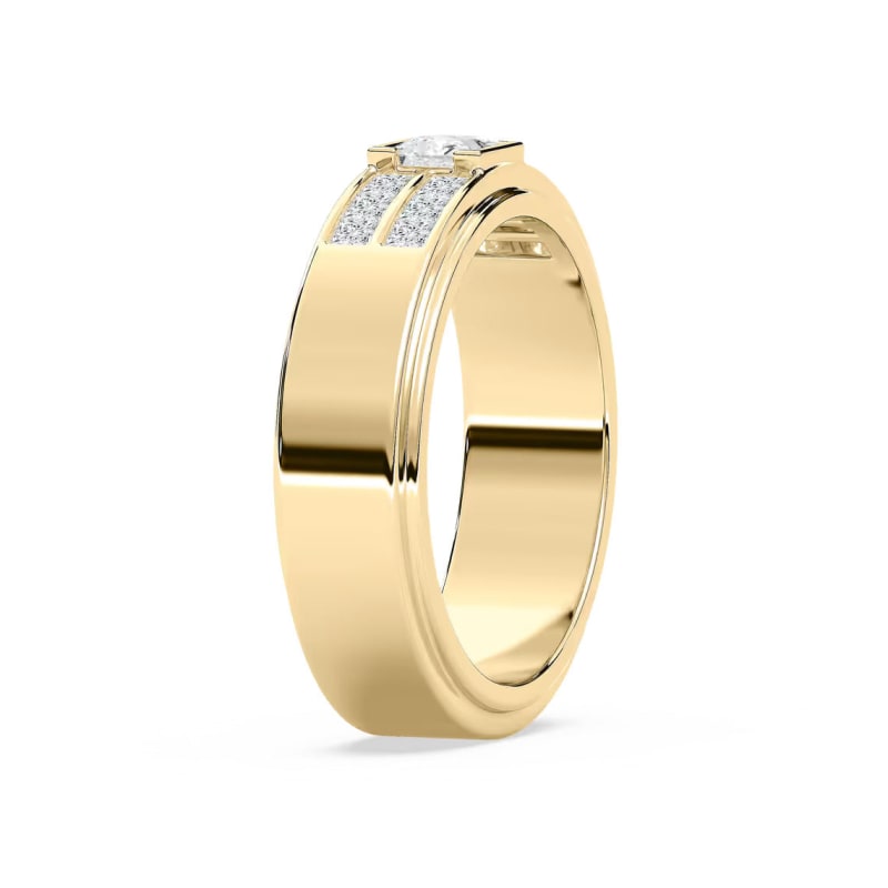 Princess Diamond Unique Cluster Men's Engagement Ring