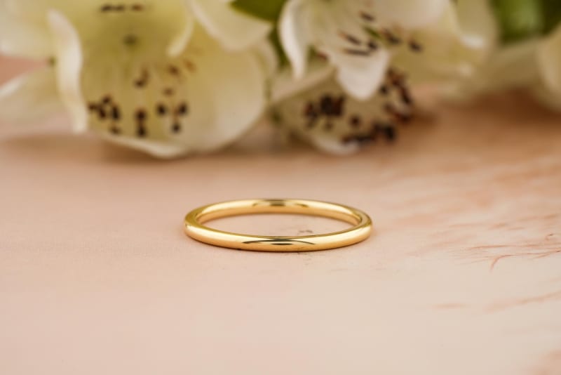 1.50MM Plain Wedding Band For Women, Solid Gold Wedding Band