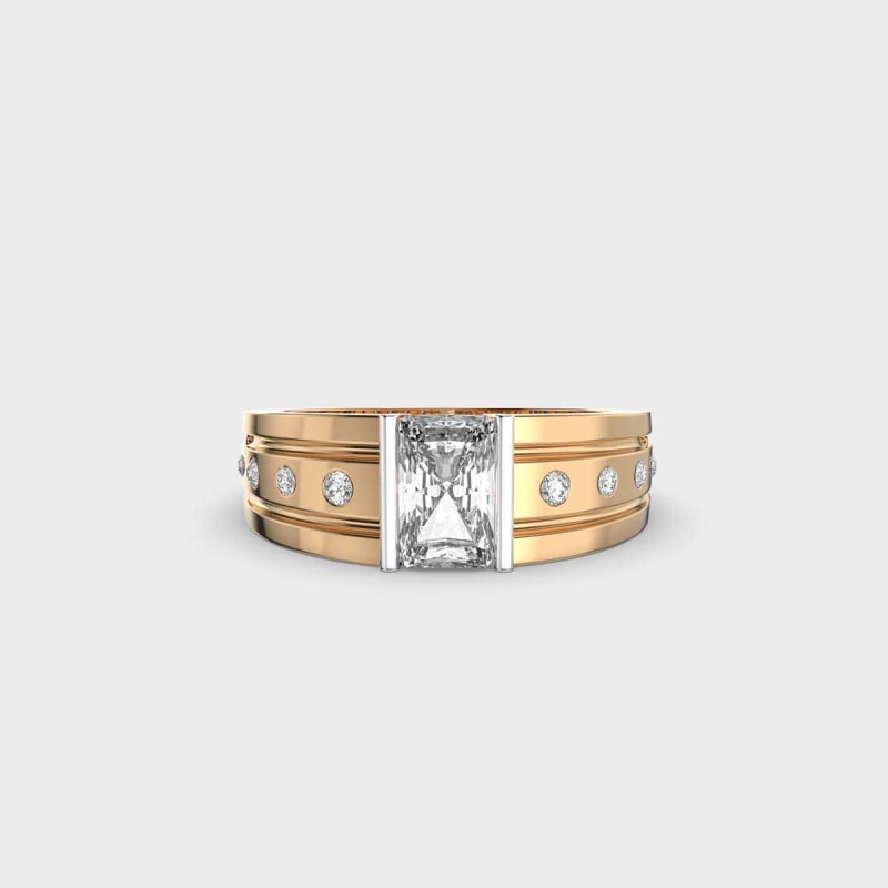1.15CT Radiant Cut Cluster Diamond Men's Wedding Ring
