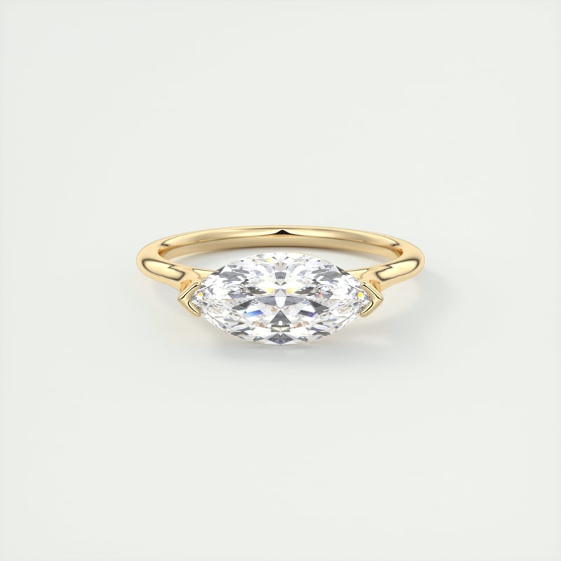 2CT Marquis Cut Diamond East West Bezel Engagement Ring