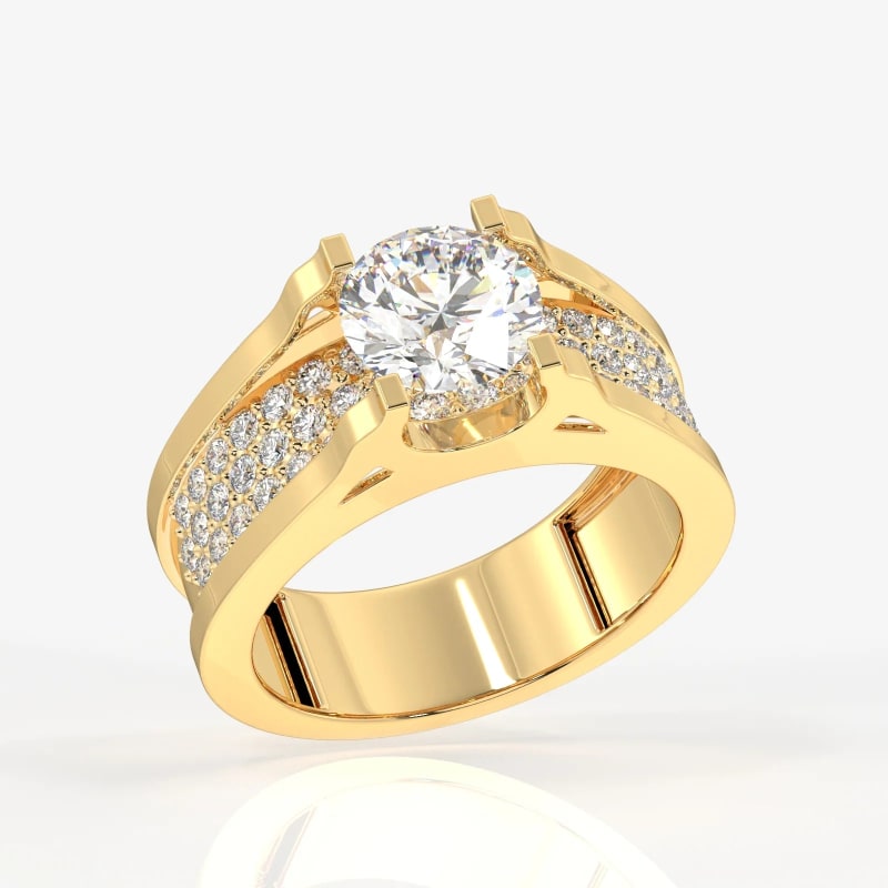 1.0CT Round Cut Unique Men's Wedding Ring For Him Gold