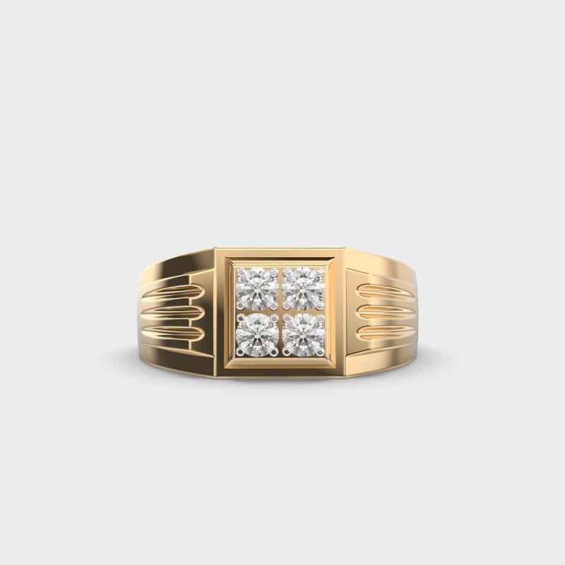 Round Diamond Men's Engagement And Wedding Ring