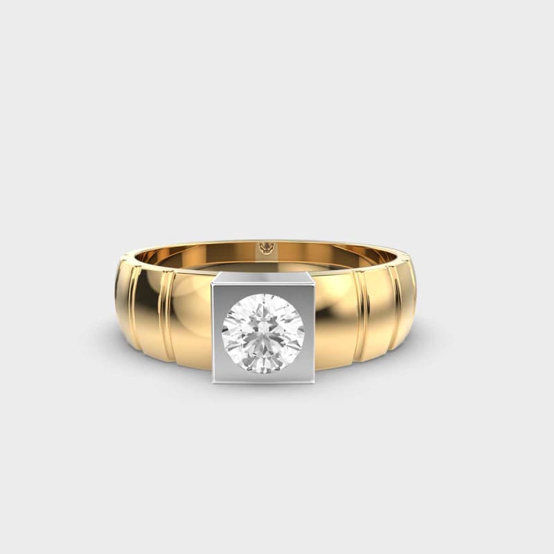 0.50CT Round Cut Men's Two Tone Wedding Ring