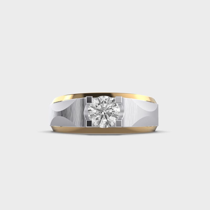 0.80 CT Round Cut Solitaire Men's Golden Wedding Ring