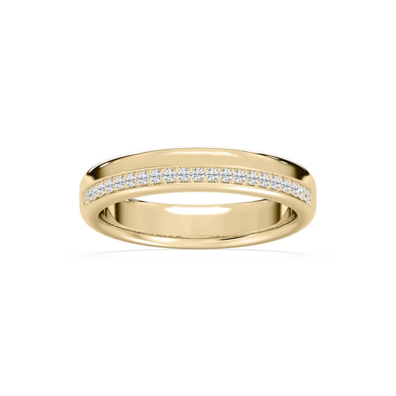 Round Cut Diamond Men's Wedding Band In Gold