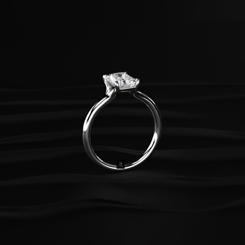 Modern Emerald Cut Diamond Solitaire Ring RG1025-II