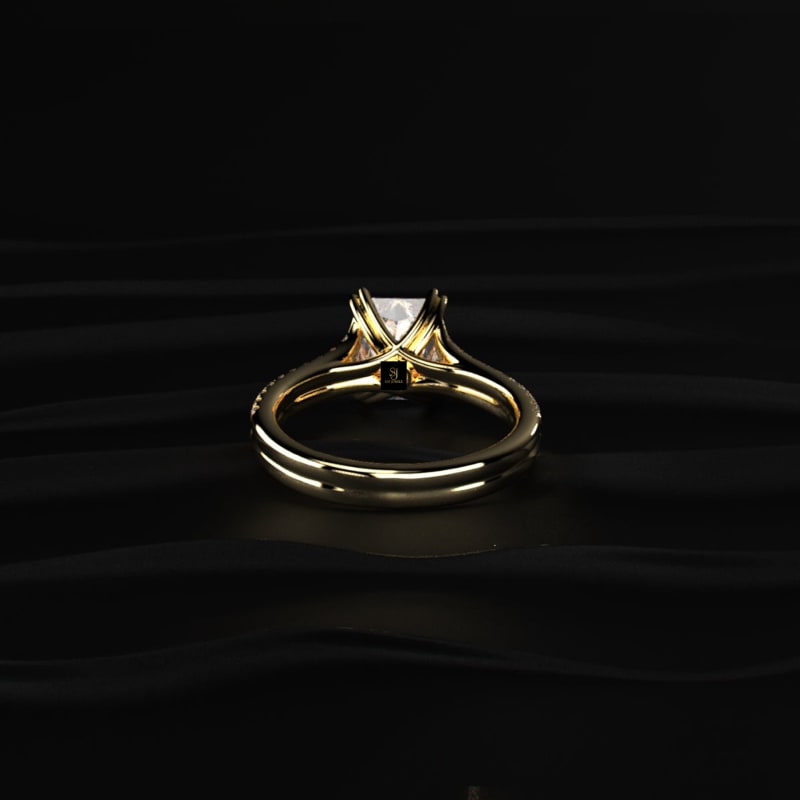 Radiant Cut Floating Solitaire Lab Diamond Ring RG1121