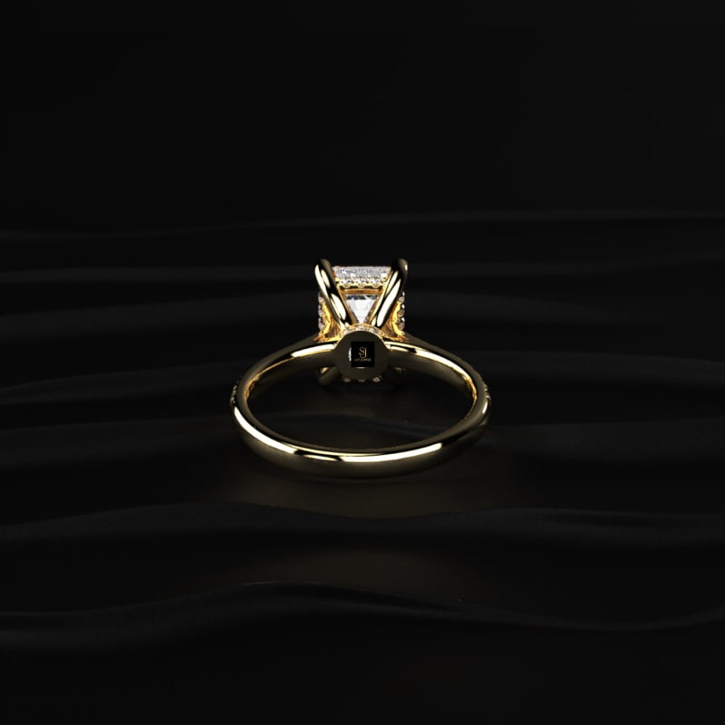 Four-Prong Emerald Cut Lab Diamond Solitaire Ring RG1151