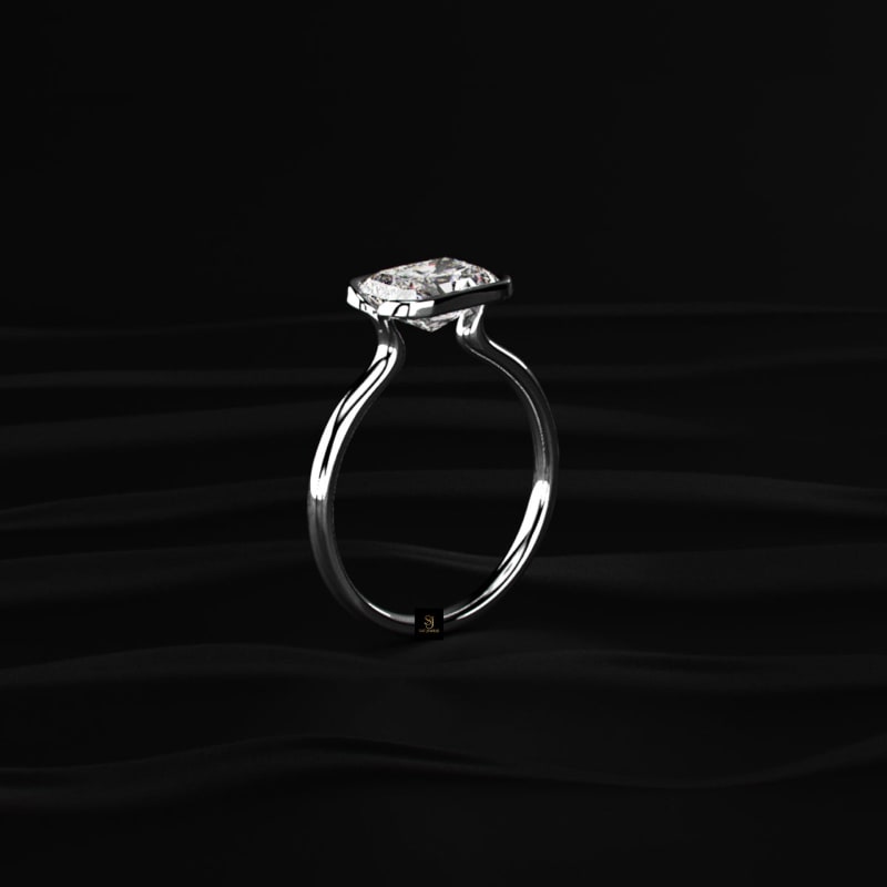 Oval Cut Four-Prong Wire Basket Solitaire Ring RG1177