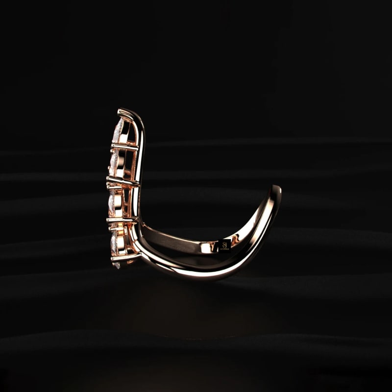Contoured Chevron Diamond Wedding Band RG1323