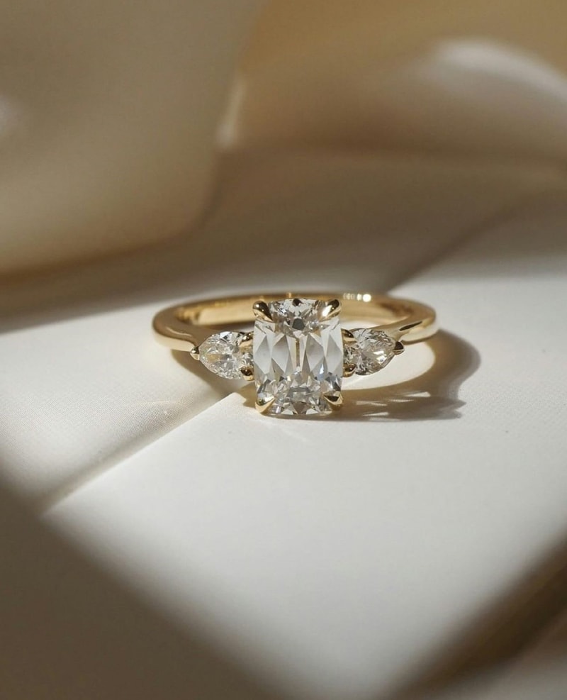 Pear Cut Lab Grown Diamond Engagement Ring