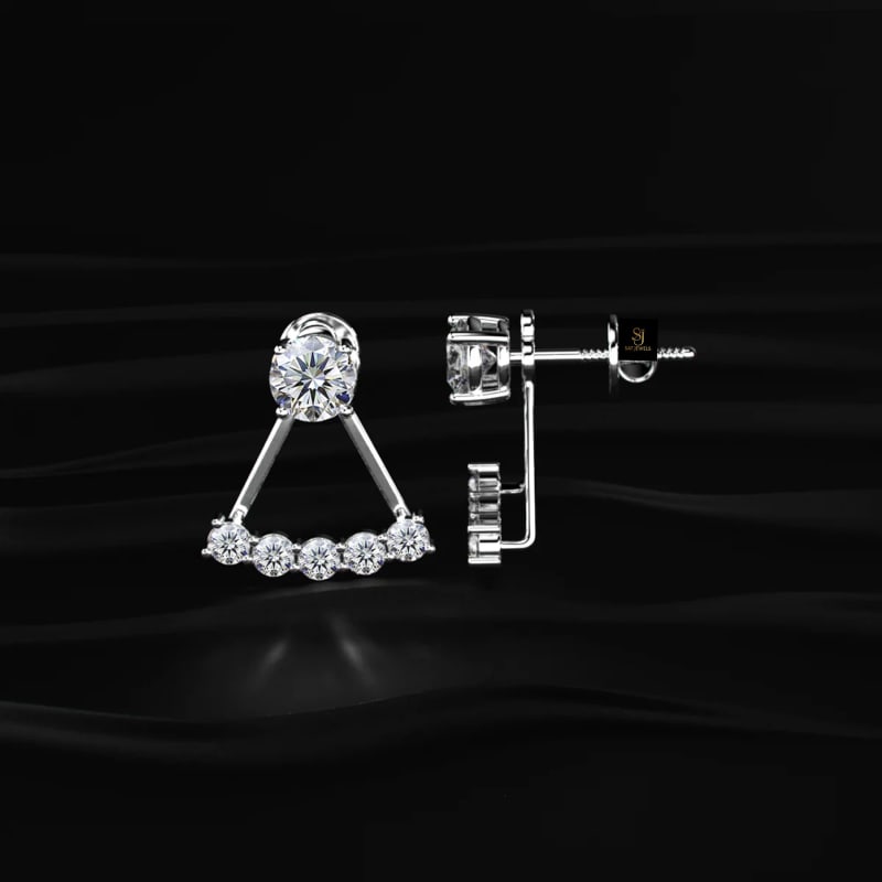 Geometric Pavé Triangular Diamond Drop Earrings ST1051