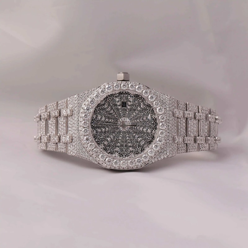 Audemars Piguet Royal Oak Steel Black Grande Tapisserie Dial A-124