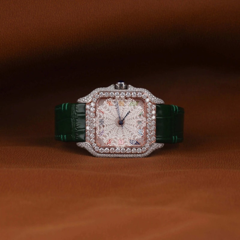 Cartier Ballon Bleu Diamond Bezel Guilloché Dial Timepiece C-101