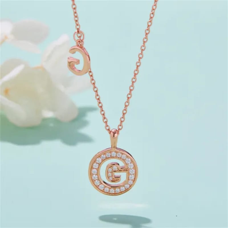 - G - Letter Moissanite Diamond Necklace for Women