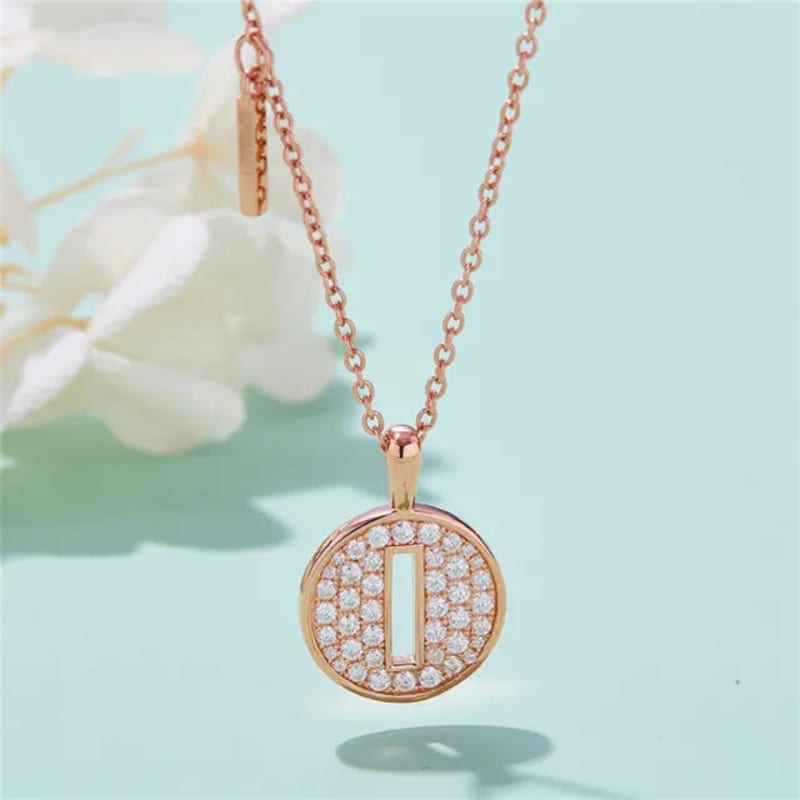 - I - Letter Moissanite Diamond Necklace for Women