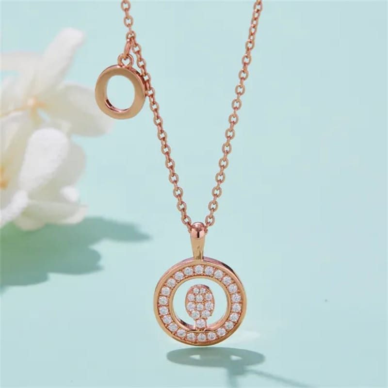 - O - Letter Moissanite Diamond Necklace for Women