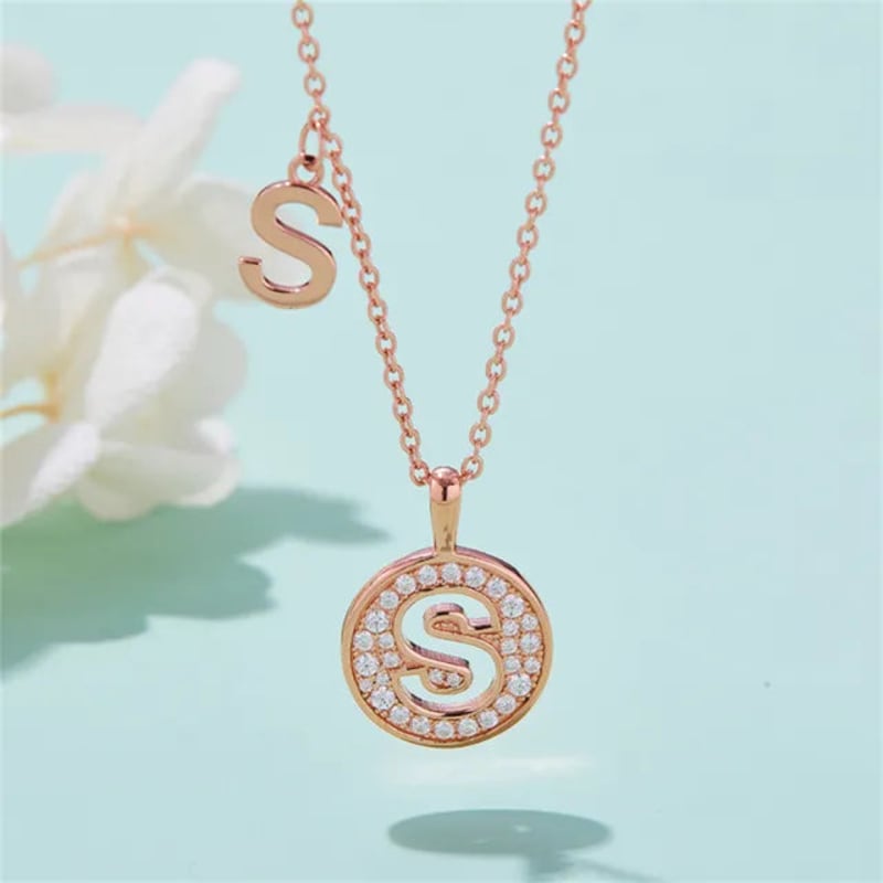 - S - Letter Moissanite Diamond Necklace for Women