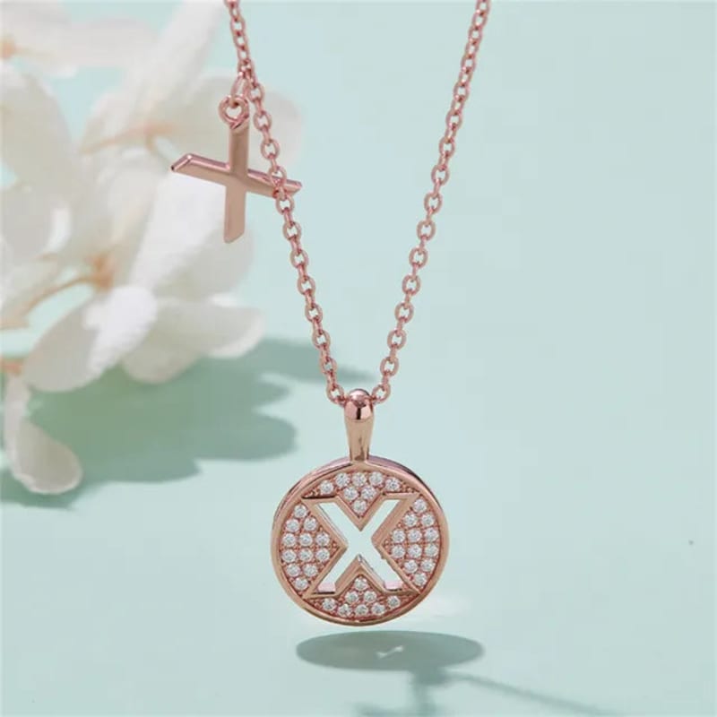 - X - Letter Moissanite Diamond Necklace for Her