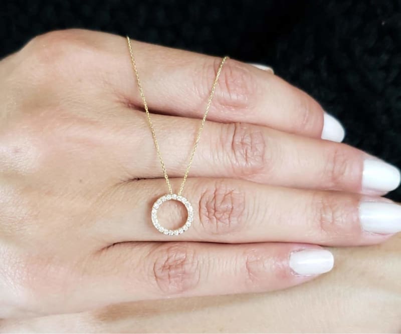 0.23TCW Open Circle Moissanite Diamond Pendant for Women