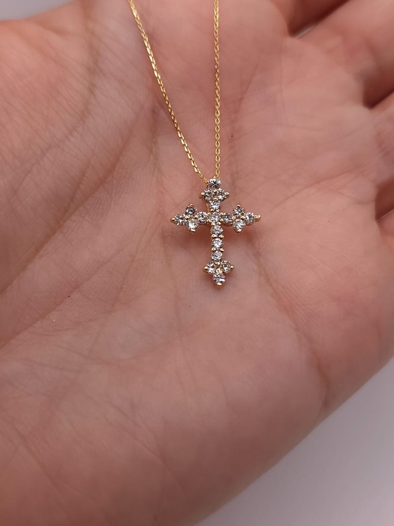 0.38TCW Cross Moissanite Diamond Necklace for Women