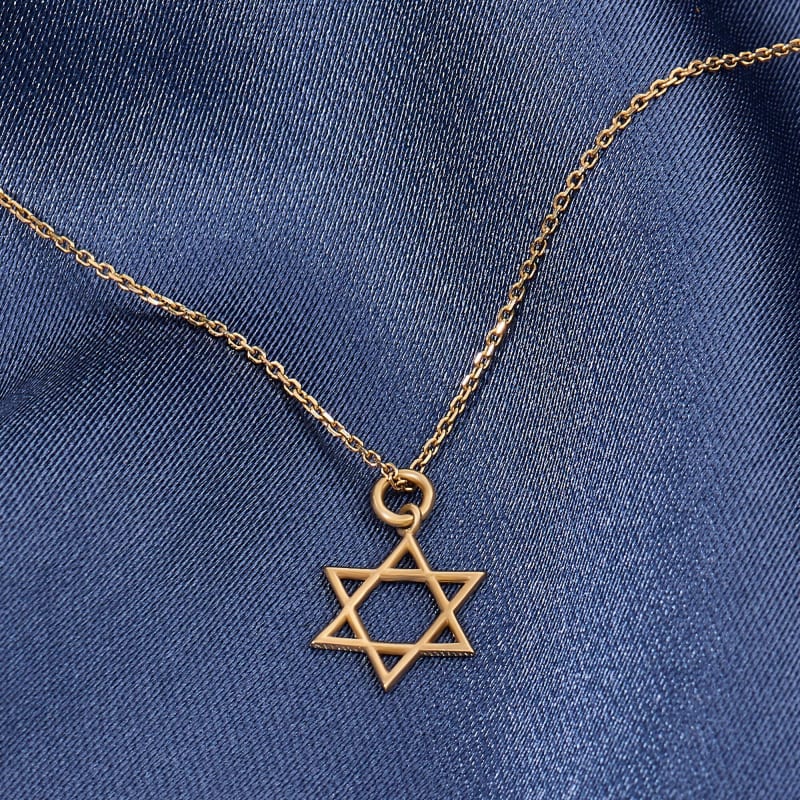 Star Of David Diamond Moissanite Pendant Necklace For Women