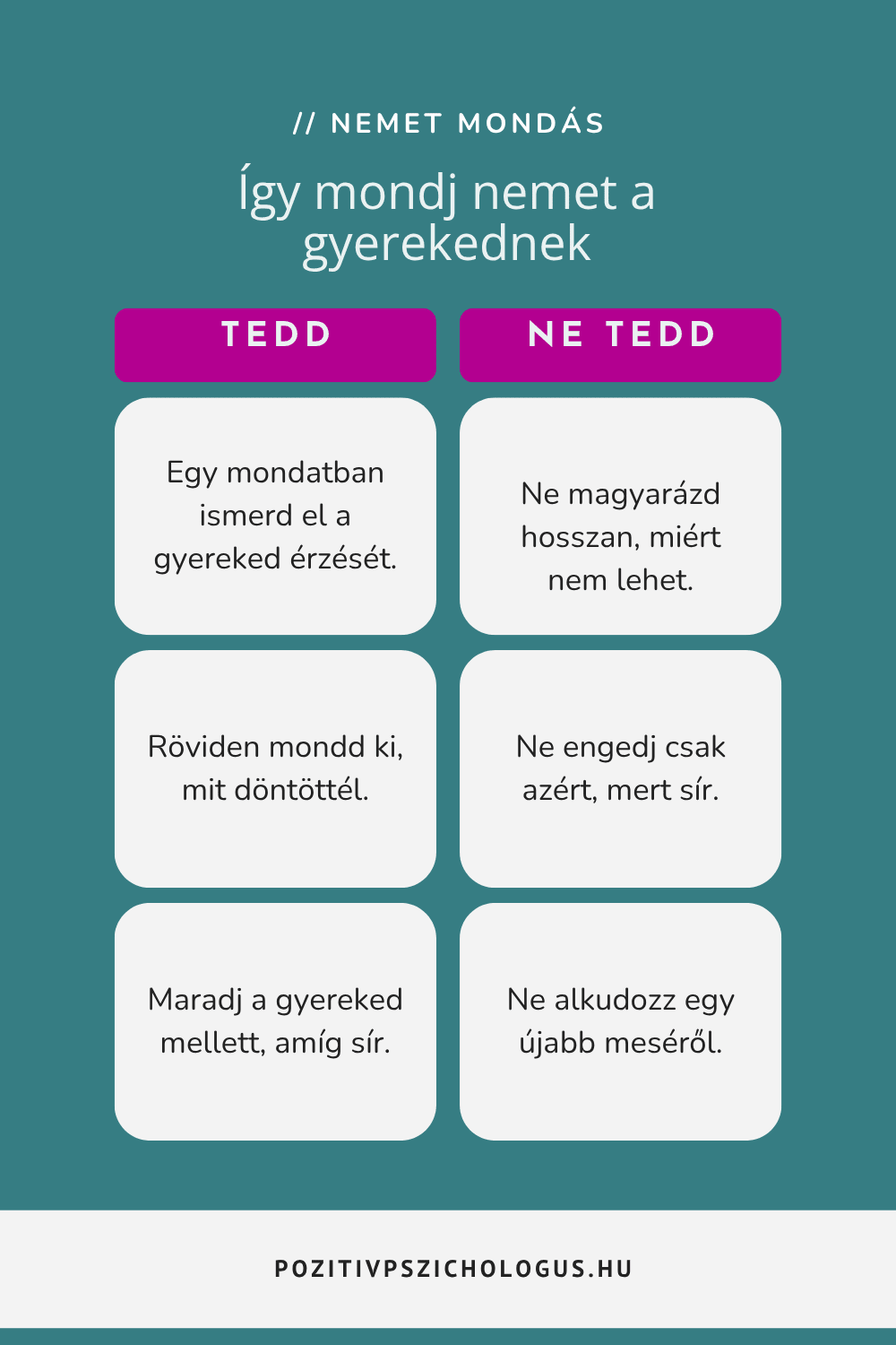 Így mondj nemet a gyerekednek: tedd és ne tedd